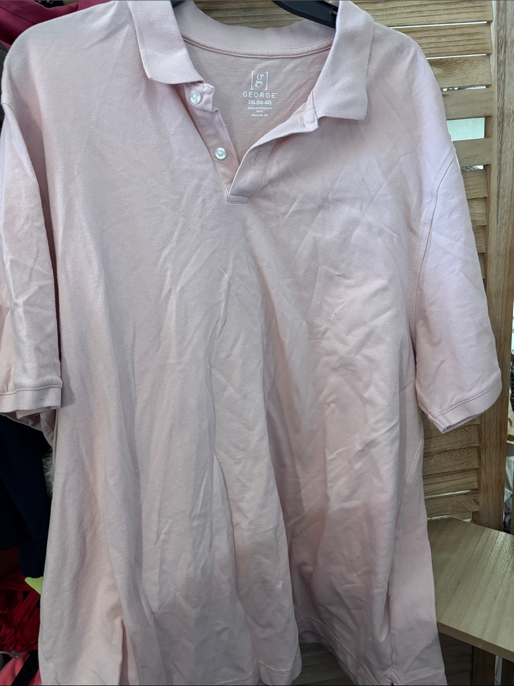 George Men's Polo Shirt in Pink 2X
